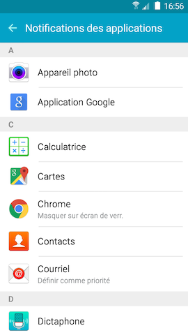 Grand Prime: Masquer des notifications sur l'écran de verrouillage (SM-G530W)