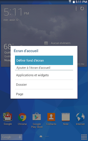 Galaxy Tab 4 8.0: Comment changer le fond d’écran?