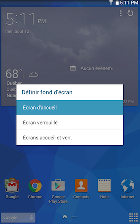 Galaxy Tab 4 8.0: Comment changer le fond d’écran?