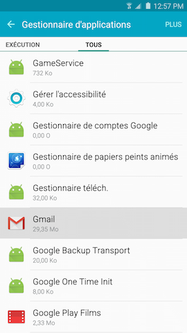 Galaxy Note5: Vder le cache ou effacer les données d'uneapplication (SM-N920W)