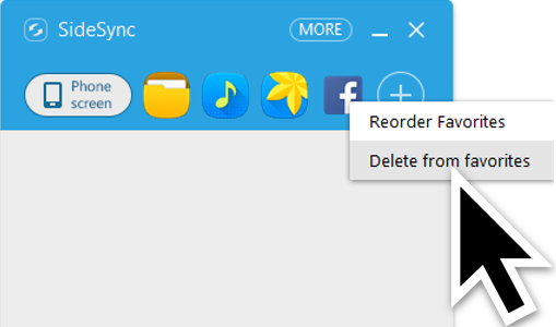 Pour supprimer rapidement un raccourci de la barre des applications favorites
