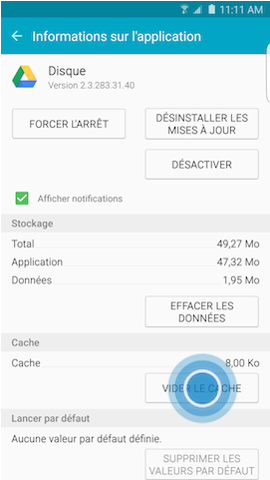 Comment vider le cache ou effacer les données d'une application sur mon Galaxy S6 edge+ ?