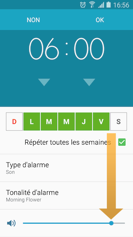 Galaxy S5 (Lollipop): Alarme de réveil (SM-G900W)