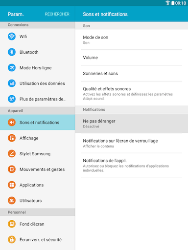 Galaxy Tab A: Alarme de réveil (SM-T350)