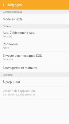 Gear S2: Connecter la Gear S2 à un appareil mobile Samsung (SM-R720)