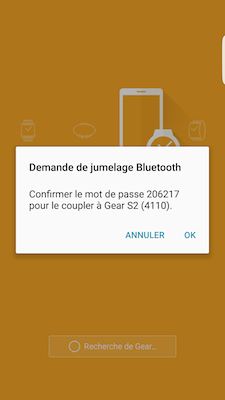 Gear S2: Connecter la Gear S2 à un appareil mobile Samsung (SM-R720)