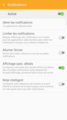 Gear S2: Gérer les notifications (SM-R720)
