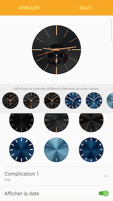 Touchez le bouton coulissant pour activer la fonction Afficher la date