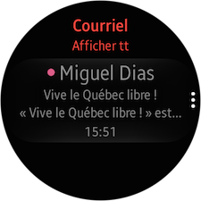 Vos courriers électroniques seront affichés sous forme de liste
