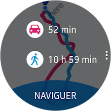 Gear S2: Utiliser l'application cartes et le système de navigation GPS (SM-R720)
