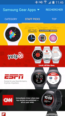 Gear S2: Utiliser l'application cartes et le système de navigation GPS (SM-R720)
