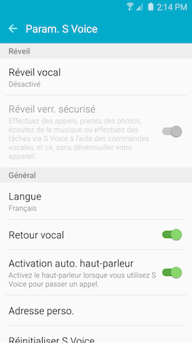 Galaxy S6: S voice (SM-G920W)