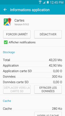Touchez une application donnée pour accéder à une nouvelle page contenant des informations détaillées concernant l'application