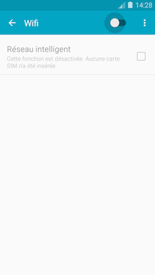 Si nécessaire, touchez le bouton coulissant pour activer la fonction Wi-Fi