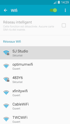 Votre appareil mobile va afficher une liste des Réseaux Wifi disponibles