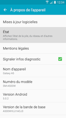 afficher etat de la pile du reseau et autres informations
