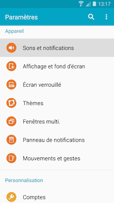 Galaxy A5: Notifications sur l'écran de verrouillage (SM-A500W)