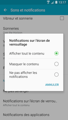 Galaxy A5: Notifications sur l'écran de verrouillage (SM-A500W)