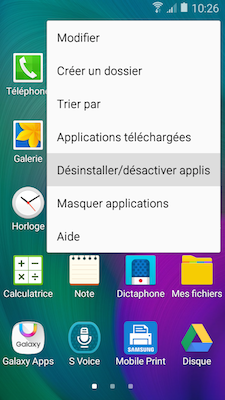 Galaxy A5: Désinstaller ou désactiver des applications (SM-A500W)