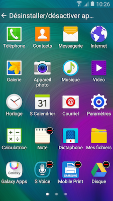 Galaxy A5: Désinstaller ou désactiver des applications (SM-A500W)