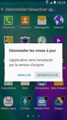 Galaxy A5: Désinstaller ou désactiver des applications (SM-A500W)