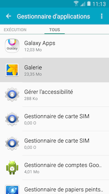 Galaxy A5: Vider le cache ou effacer les données d'une application (SM-A500W)