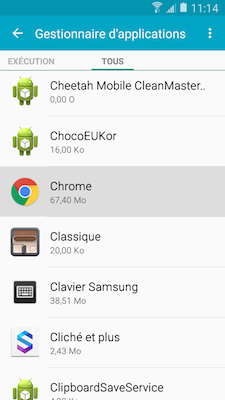 Galaxy A5: Vider le cache ou effacer les données d'une application (SM-A500W)