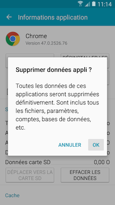 Galaxy A5: Vider le cache ou effacer les données d'une application (SM-A500W)
