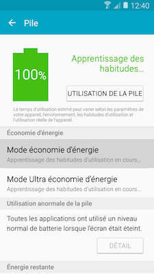 Touchez Mode economie d energie