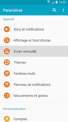 Galaxy A5: Type de verrouillage « Modèle » (SM-A500W)