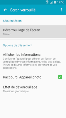 Galaxy A5: Type de verrouillage « Modèle » (SM-A500W)