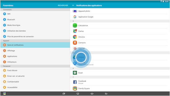 Masquer les notifications sur l'écran verrouillé