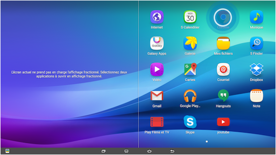 Galaxy View: Affichage fractionné (SM-T670)