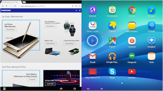 Galaxy View: Affichage fractionné (SM-T670)