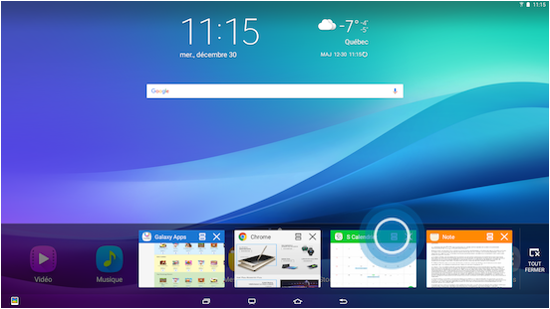 Galaxy View: Affichage fractionné (SM-T670)