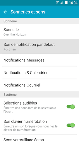 Grand Prime: Modifier le son émis par une notification (SM-G530W)