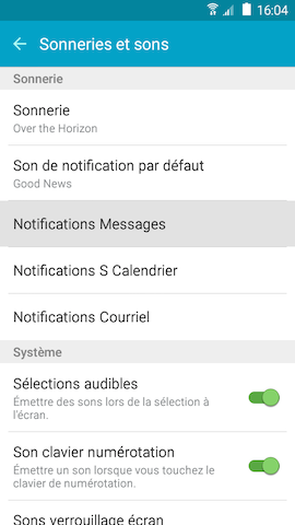 Grand Prime: Modifier le son émis par une notification (SM-G530W)