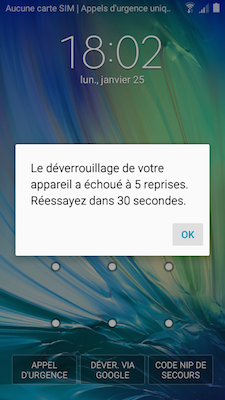 Galaxy A5: Type de verrouillage « Modèle » (SM-A500W)