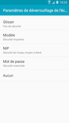 Galaxy A5: Type de verrouillage « Modèle » (SM-A500W)