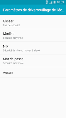 Galaxy A5: Type de verrouillage « Modèle » (SM-A500W)