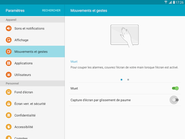 Galaxy Tab S2: Réaliser une capture d’écran (SM-T710 ou SM-T810)