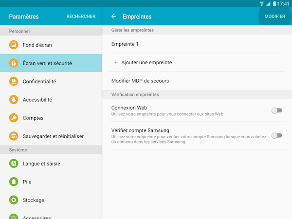 Supprimer empreinte 4