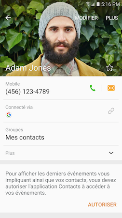 Enfin, touchez « ENREG. » pour sauvegarder les modifications apportées à votre contact