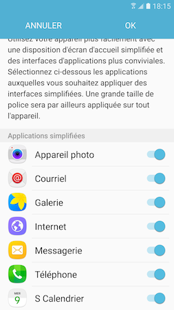 Comment activer ou désactiver le Mode simplifié sur mon Samsung Galaxy S7?
