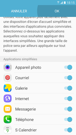 Comment activer ou désactiver le Mode simplifié sur mon Samsung Galaxy S7?