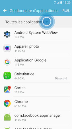 Comment désinstaller ou désactiver des applications présentes sur mon Samsung Galaxy S7?