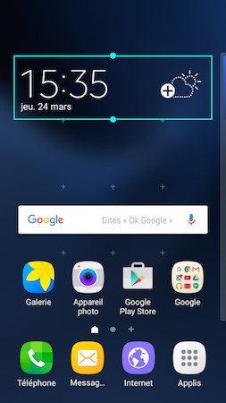 Galaxy S7: Ajouter le widget Météo et Horloge sur l'écran d'accueil (SM-G930W)