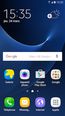 Galaxy S7: Ajouter le widget Météo et Horloge sur l'écran d'accueil (SM-G930W)