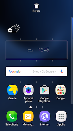 Galaxy S7: Ajouter un widget sur un écran d'accueil (SM-G930W)