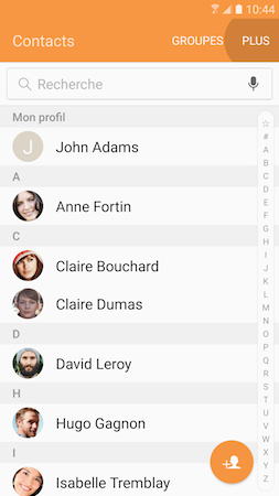 Galaxy S7: Modifier le mode de tri des contacts (SM-G930W)